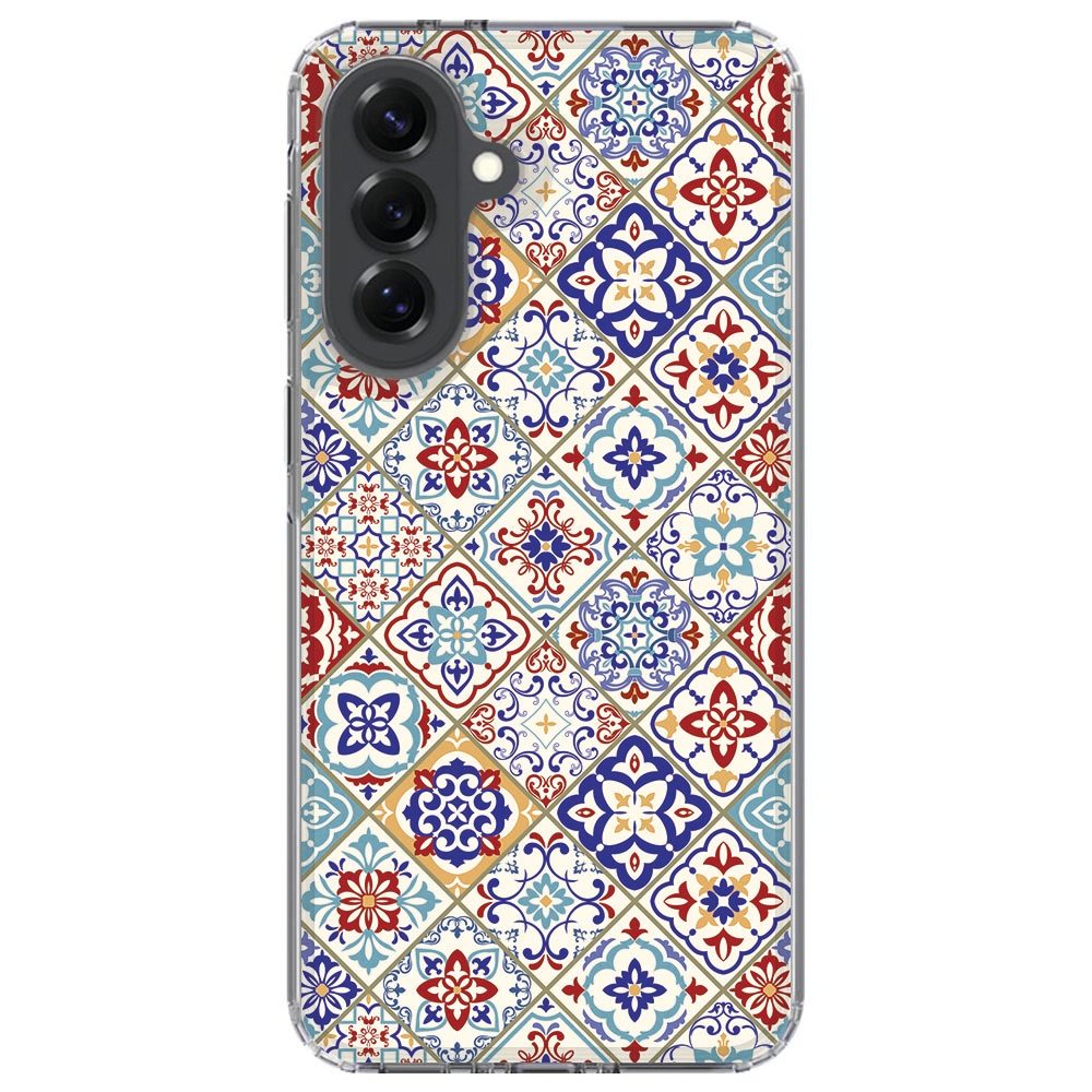 Tiles Color hoesje om een Samsung Galaxy A37, liggend met camera-uitsparing in beeld