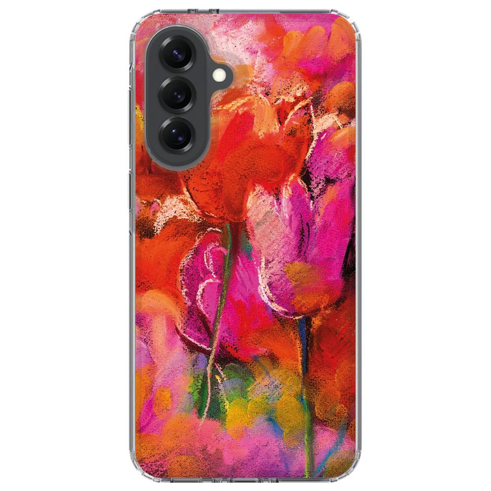 Tulips design in waterverfstijl op een hoesje voor de Samsung Galaxy A37