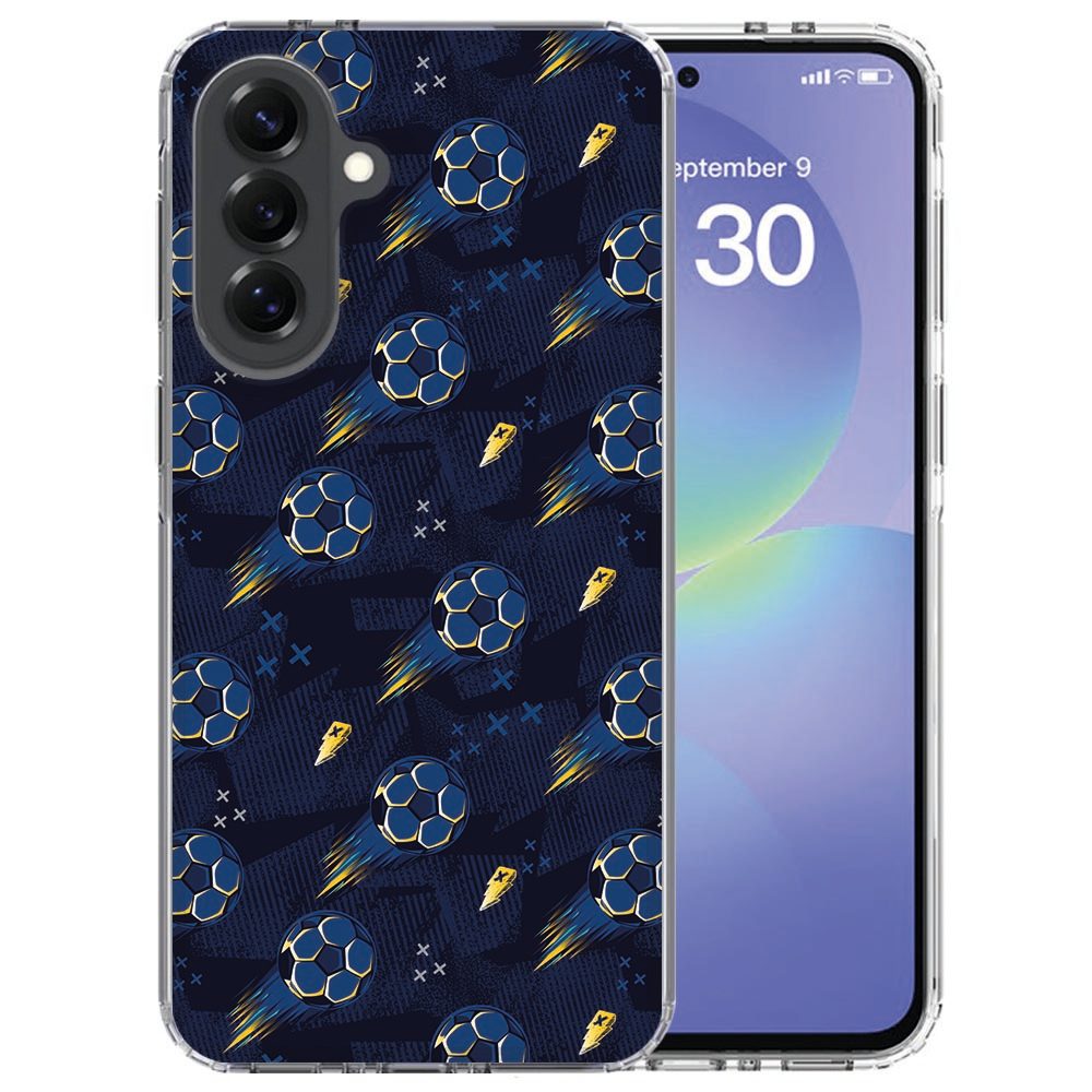 Blauw Voetbal patroon op softcase hoesje voor de Samsung Galaxy A37
