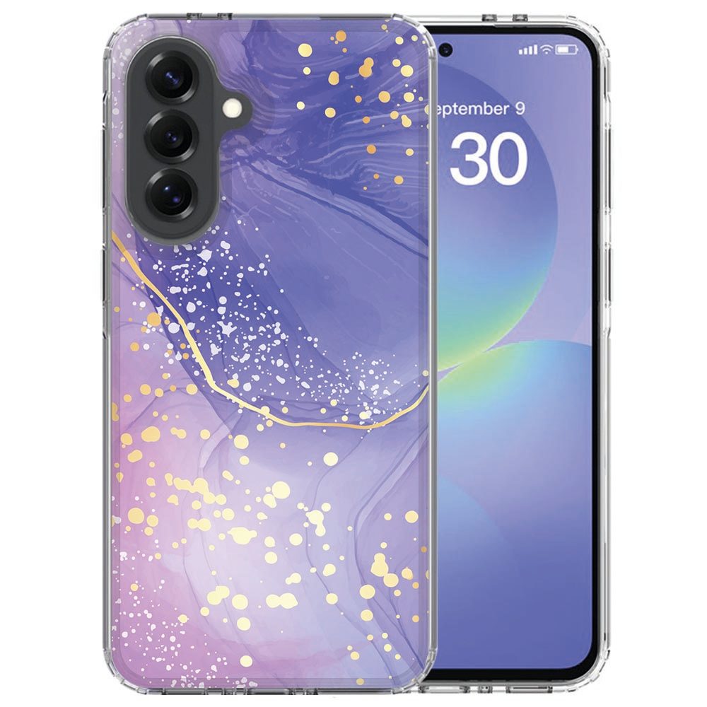 Achterkant van het Samsung Galaxy A37 hoesje met Watercolor Paars waterverfdesign