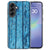 Wood Blue hoesje met blauwe houtstructuur voor de Samsung Galaxy A37, achteraanzicht