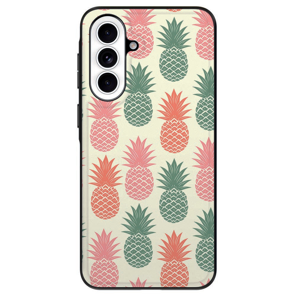 Samsung Galaxy A57 Backcover Hoesje Ananas design past ook op de telefoon. Vooraanzicht.