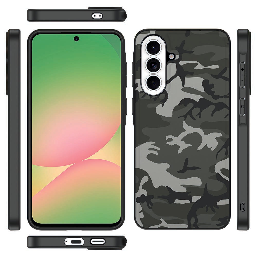 Samsung Galaxy A57 Backcover Hoesje Army Light camouflage-ontwerp vooraanzicht detail.