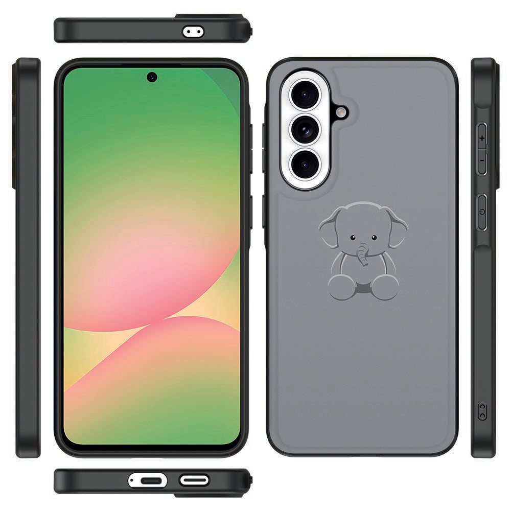 Samsung Galaxy A57 Back Cover Baby Olifant olifantenmotief vooraanzicht.