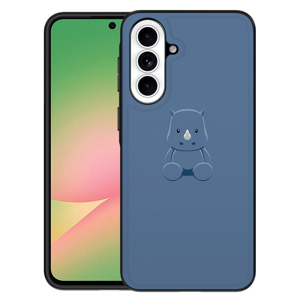 Samsung Galaxy A57 Backcover Hoesje Baby Rhino Baby Rhino print achterzijde vooraanzicht.