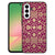 Samsung Galaxy A57 Beschermhoes Barok Pink barokdesign zwart zijkanten vooraanzicht.