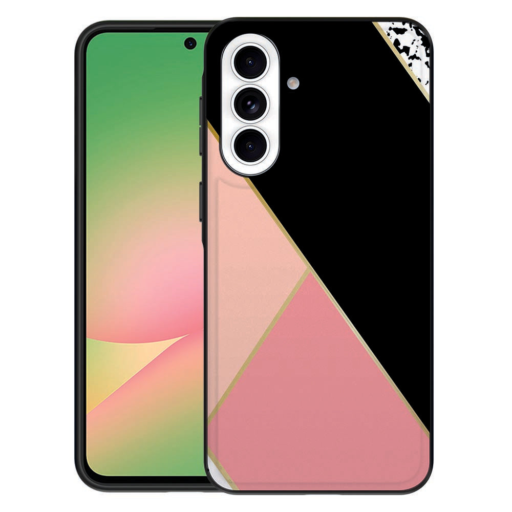 Samsung Galaxy A57 Back Cover Black Pink Shapes detail zicht.
