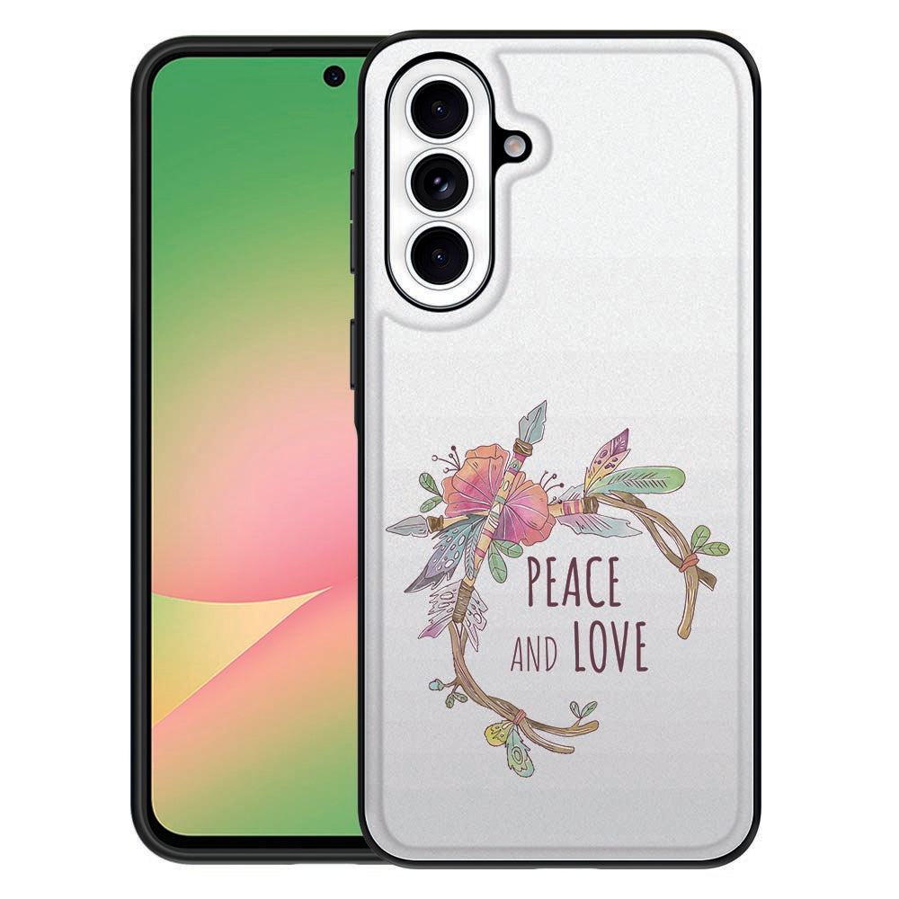 Samsung Galaxy A57 Back Cover Boho Tekst achterzijde met design Peace and Love.