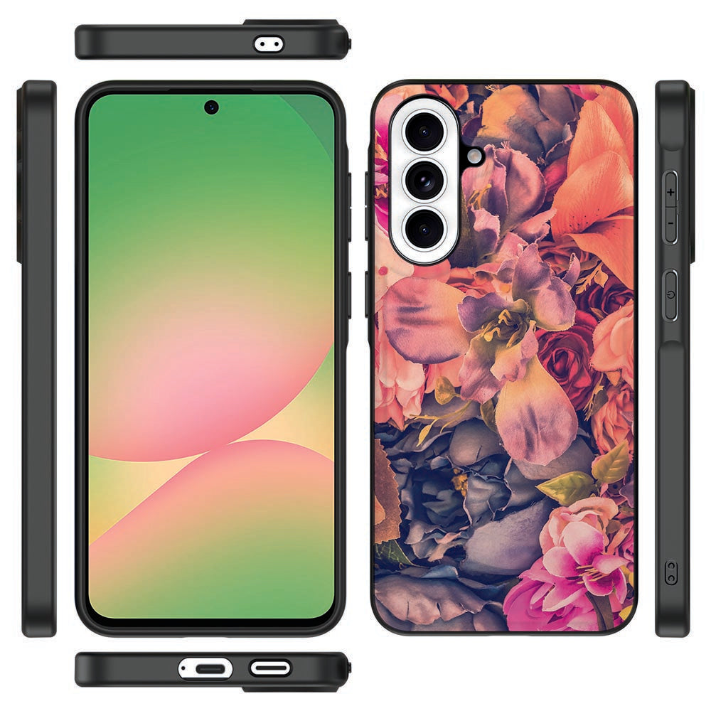 Bosje Bloemen Beschermhoes Samsung Galaxy A57 TPU hoesje bouquet print voorkant zijaanzicht.