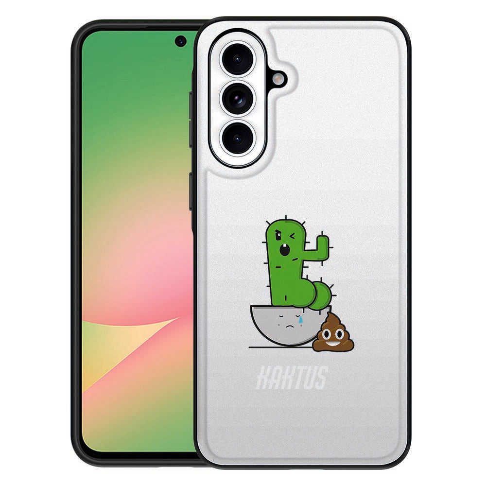 Samsung Galaxy A57 Telefoonhoesje Cactus Poo-print achterkant.