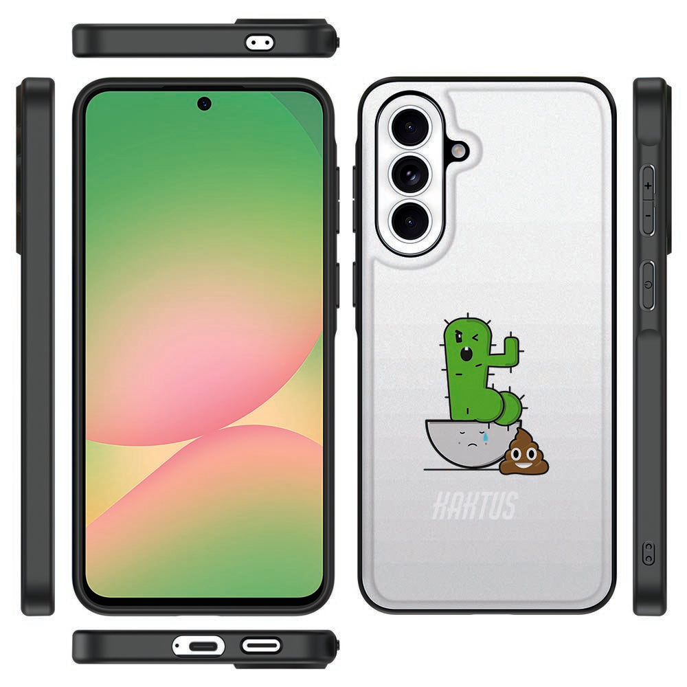 Samsung Galaxy A57 Telefoonhoesje Cactus Poo print vooraanzicht.