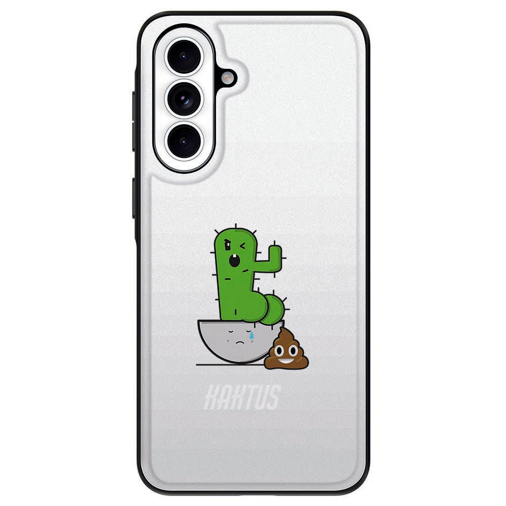 Samsung Galaxy A57 Telefoonhoesje Cactus Poo print achterzijde.
