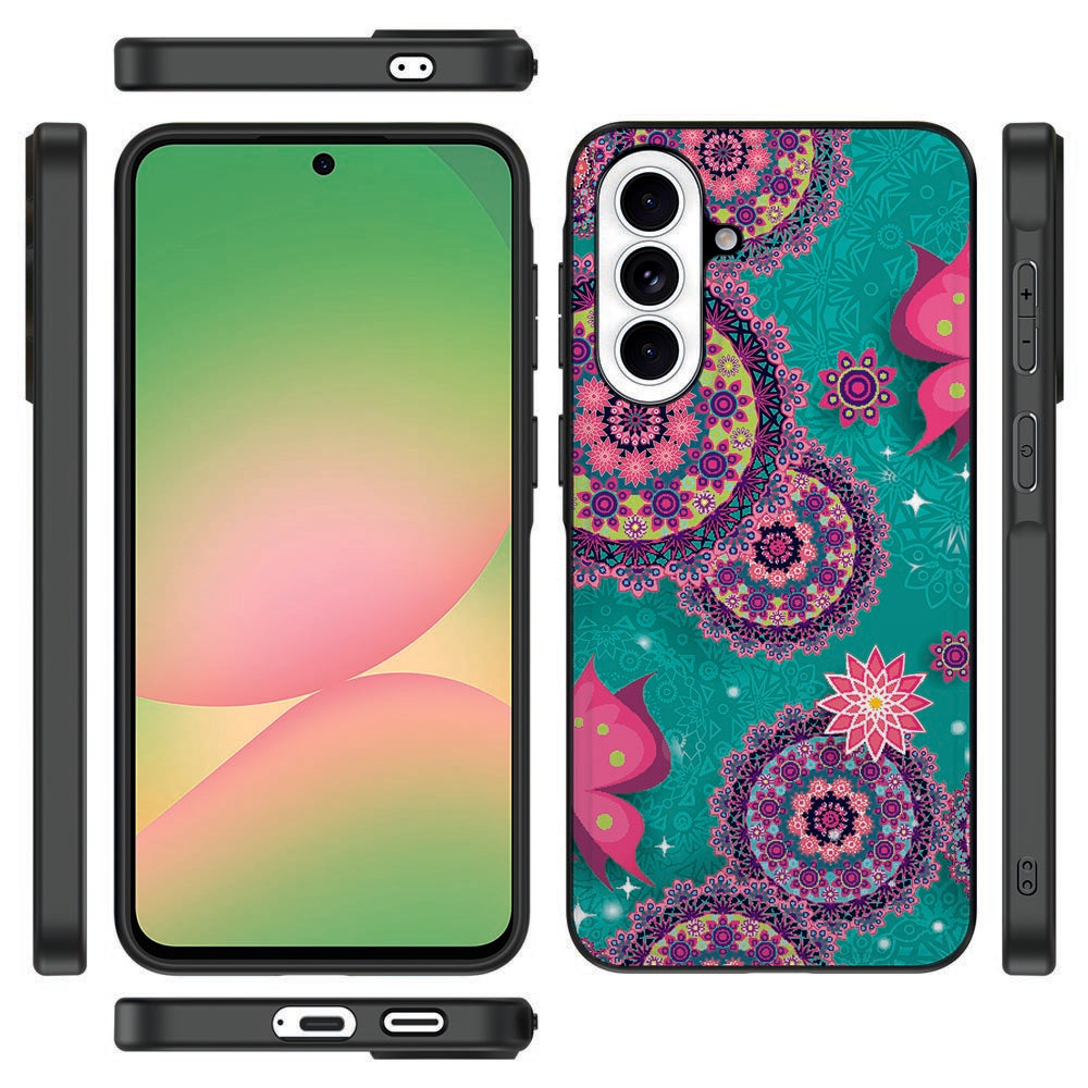 Samsung Galaxy A57 Backcover Hoesje Cirkels en Vlinders Vooraanzicht.