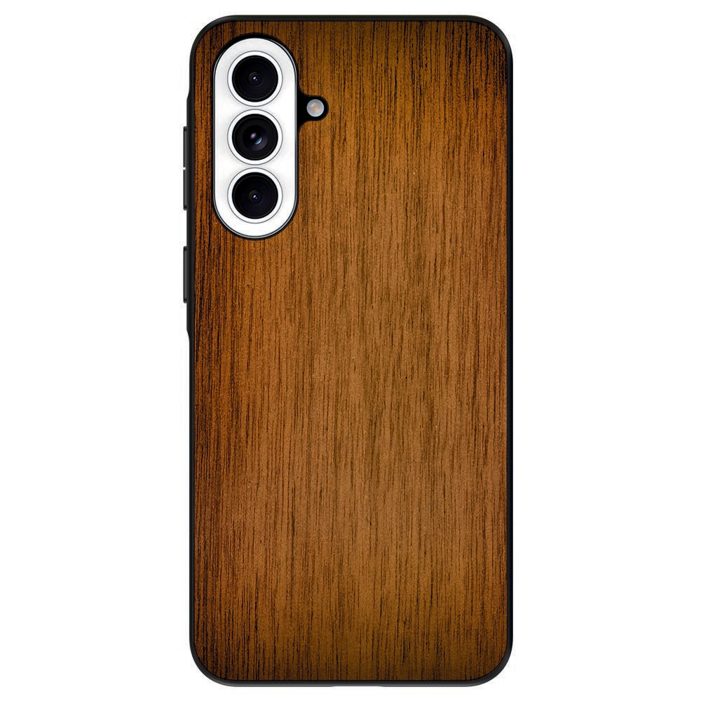 Samsung Galaxy A57 TPU Hoesje Donker Hout Achteraanzicht.