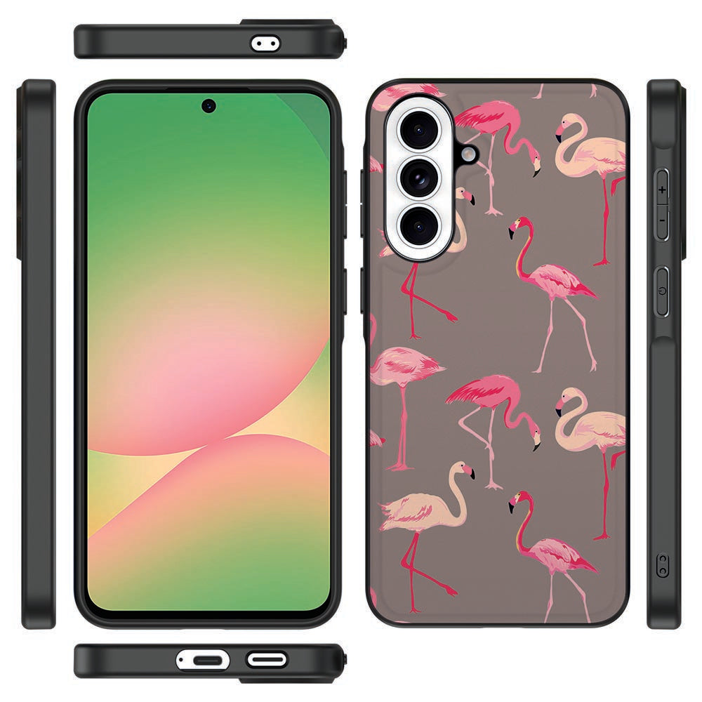 Samsung Galaxy A57 TPU Hoesje Flamingo Flamingo-design detailweergave.