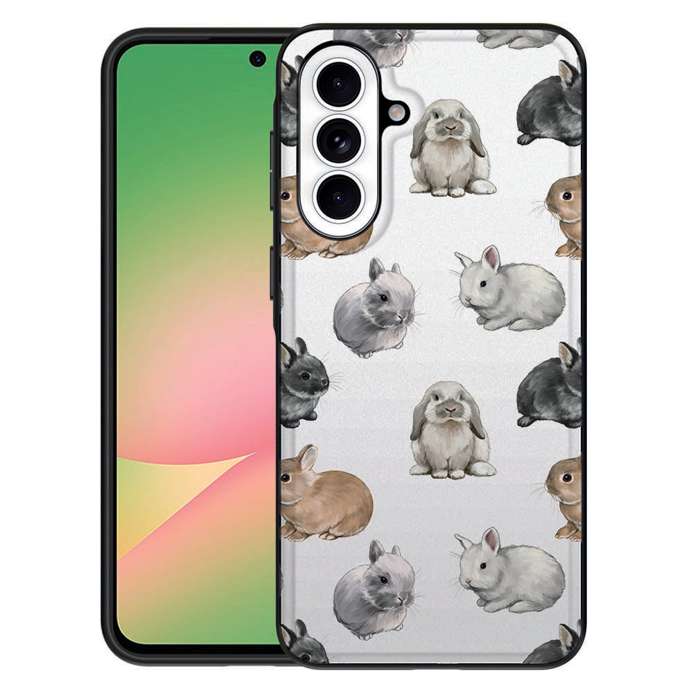 Samsung Galaxy A57 Back Cover Konijntjesprint Vooraanzicht.