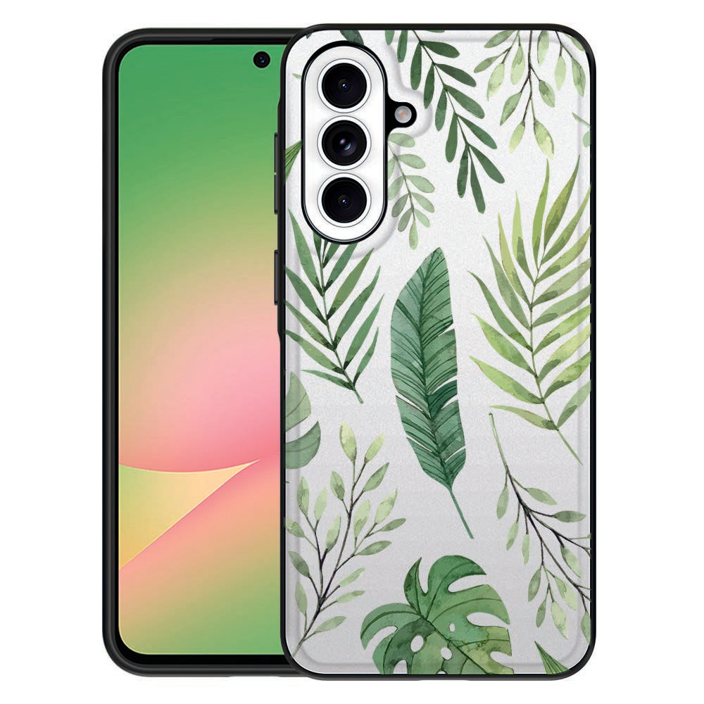 Samsung Galaxy A57 Leaves Backcover Hoesje bladpatronen detail.