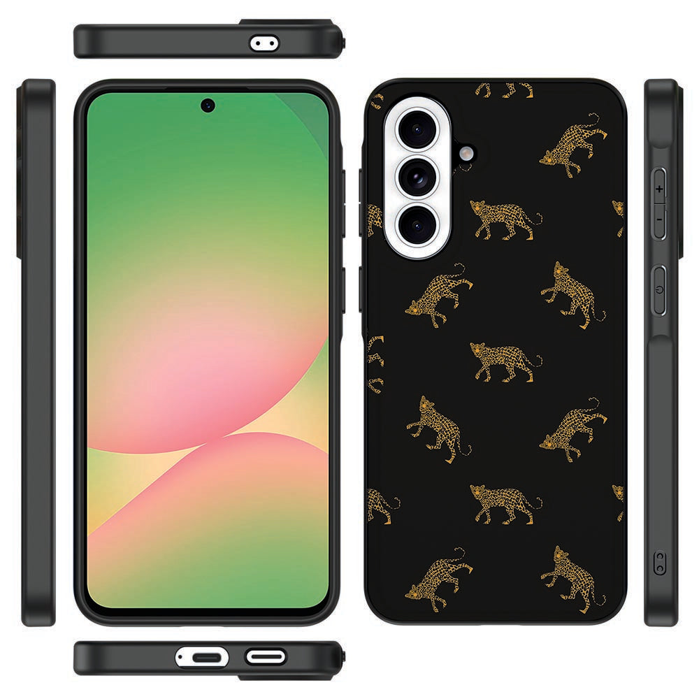Samsung Galaxy A57 Beschermhoes Leopard print Vooraanzicht.