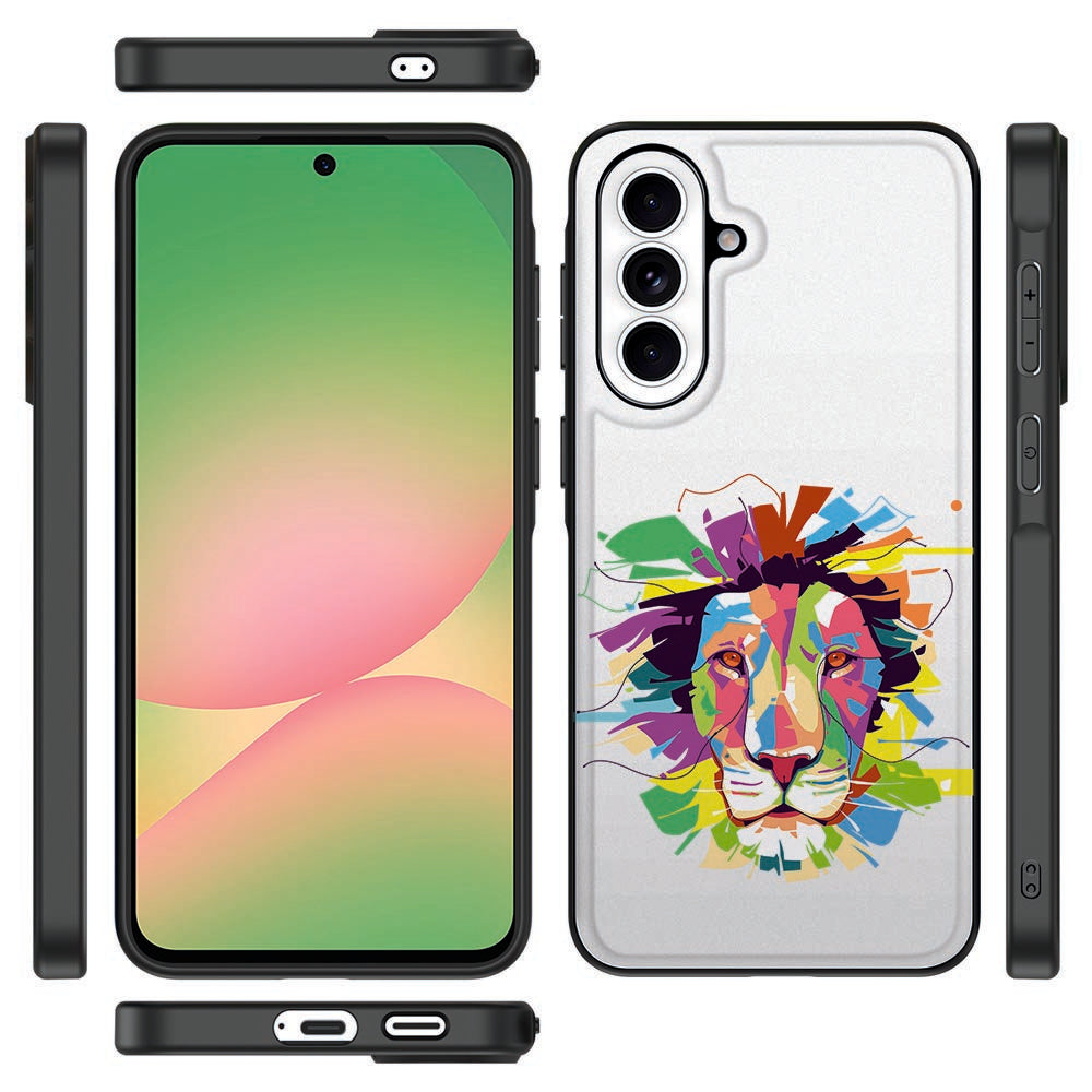 Samsung Galaxy A57 Beschermhoes Lion Color vooraanzicht en zijaanzichten.
