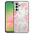 Samsung Galaxy A57 Beschermhoes Lovely Flowers Detail weergave van bloemen print op PU kunstleer met zwarte rand.