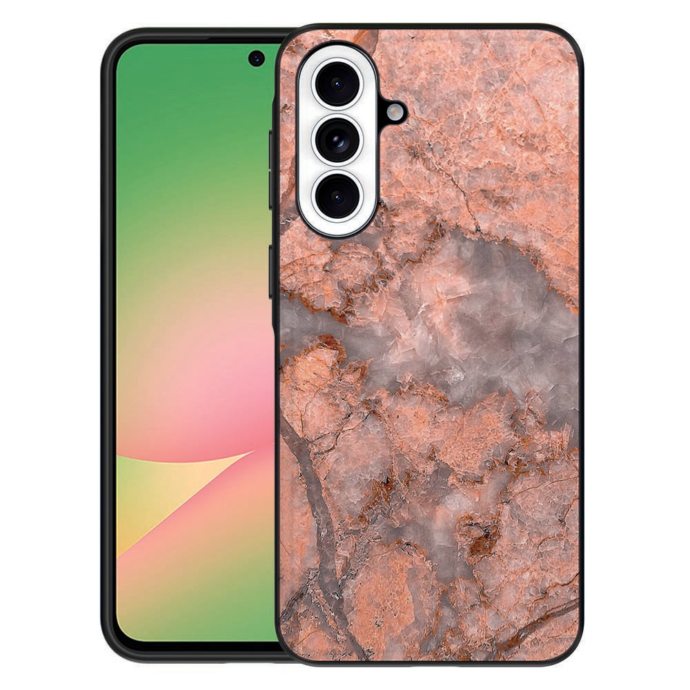 Samsung Galaxy A57 Hoesje Backcover Marmer Oranje Vooraanzicht.