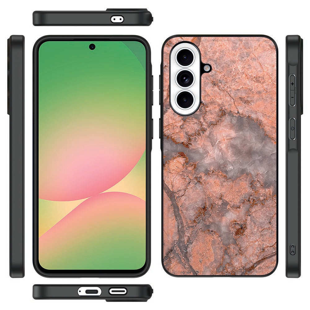 Samsung Galaxy A57 Hoesje Backcover Marmer Oranje Vooraanzicht.