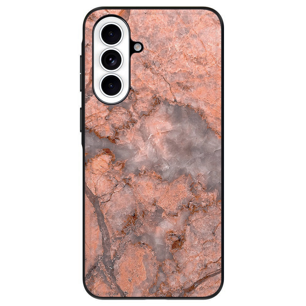Samsung Galaxy A57 Hoesje Backcover Marmer Oranje Vooraanzicht.