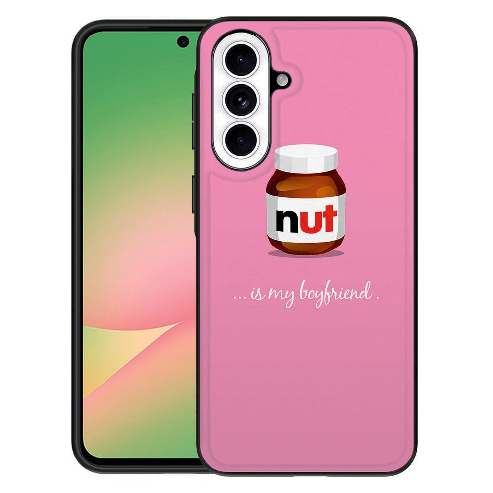 Samsung Galaxy A57 Backcover Hoesje Nut Boyfriend roze vooraanzicht.