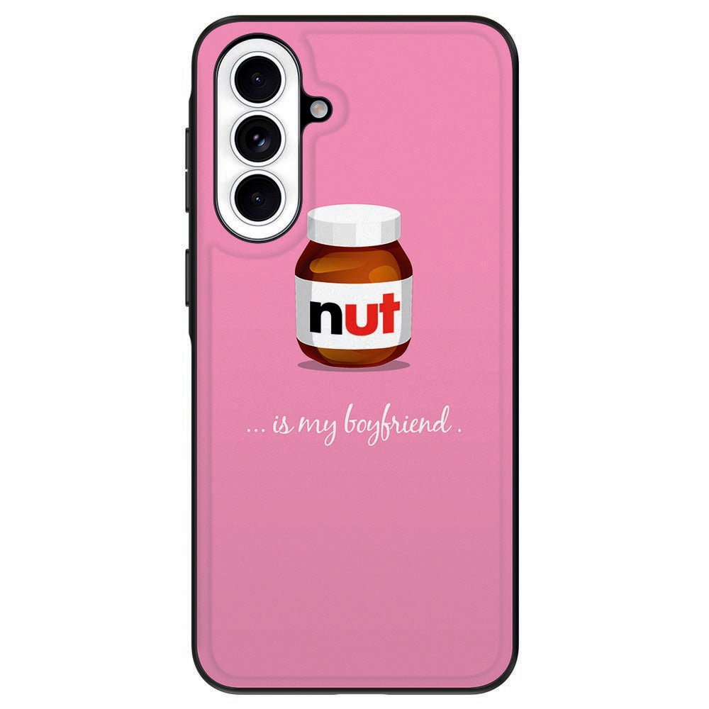 Samsung Galaxy A57 Backcover Hoesje Nut Boyfriend roze vooraanzicht.