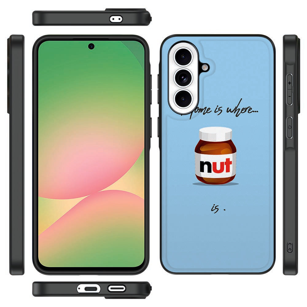Samsung Galaxy A57 TPU Hoesje Nut Home blauw vooraanzicht.