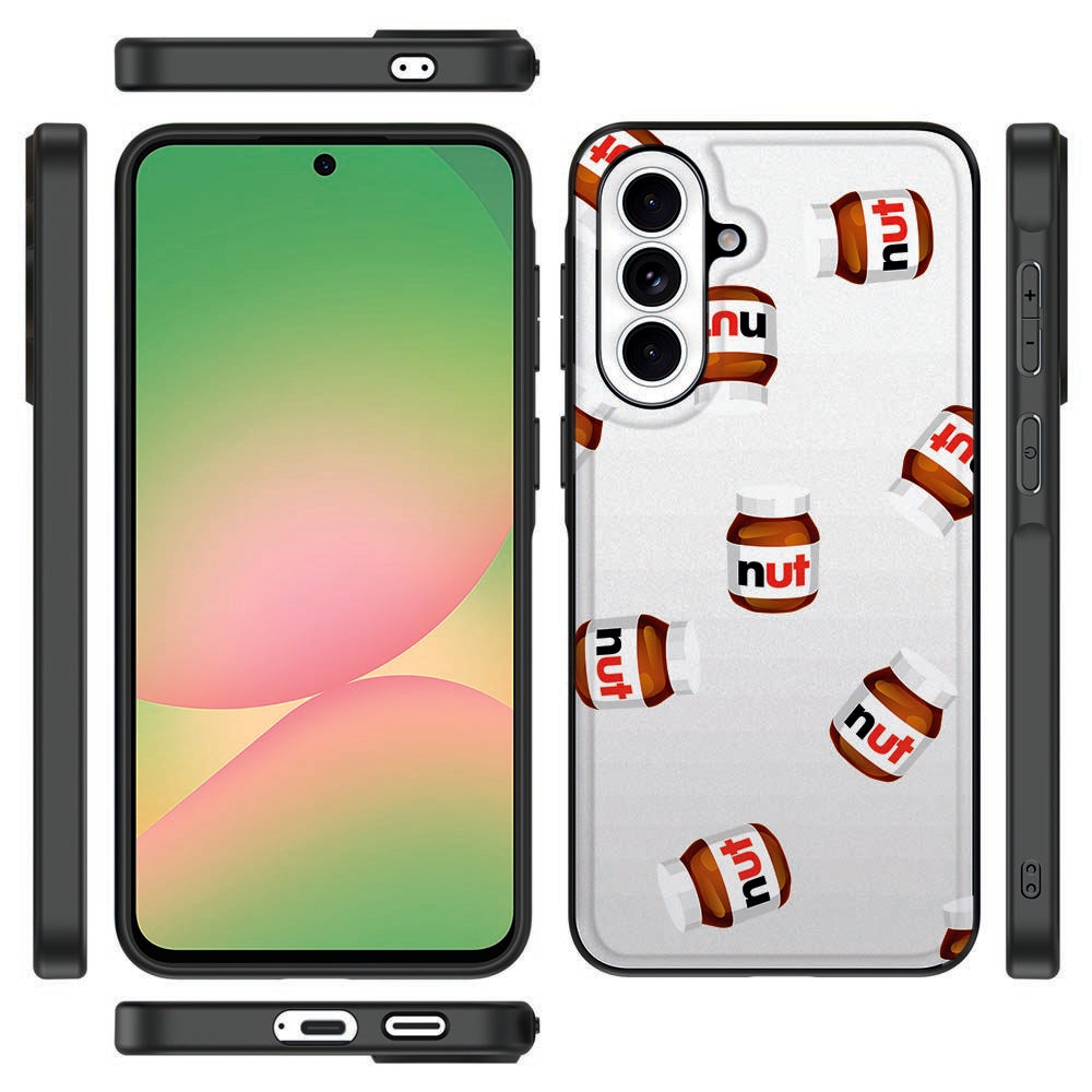 Samsung Galaxy A57 Back Cover Nut Jar print voorkant en zijkanten.