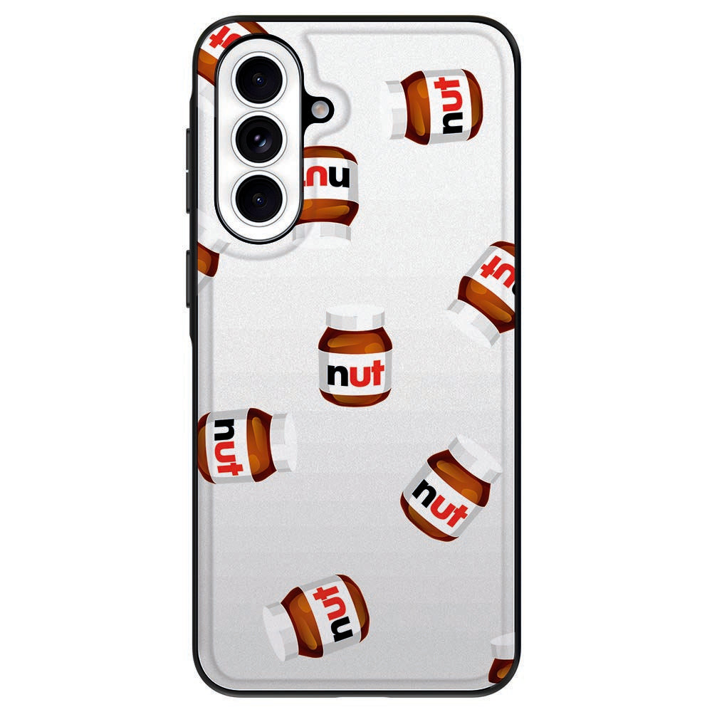 Samsung Galaxy A57 Back Cover Nut Jar print achterzijde detail.