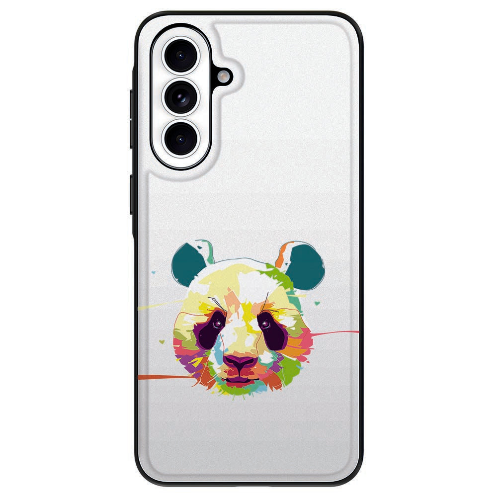 Samsung Galaxy A57 Panda Color Back Cover panda print achterzijde vooraanzicht.