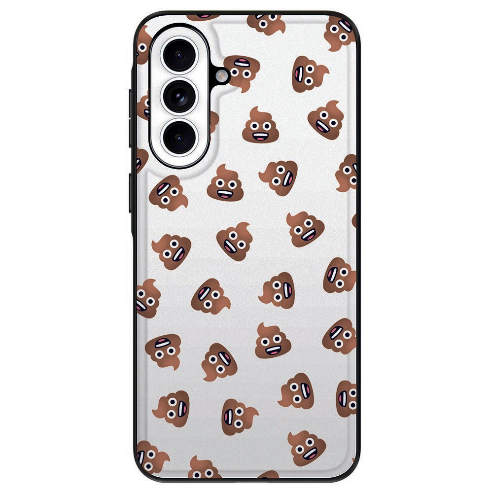 Samsung Galaxy A57 Poep Emojis Backcover Hoesje Achterzijde Poep Emoji print.