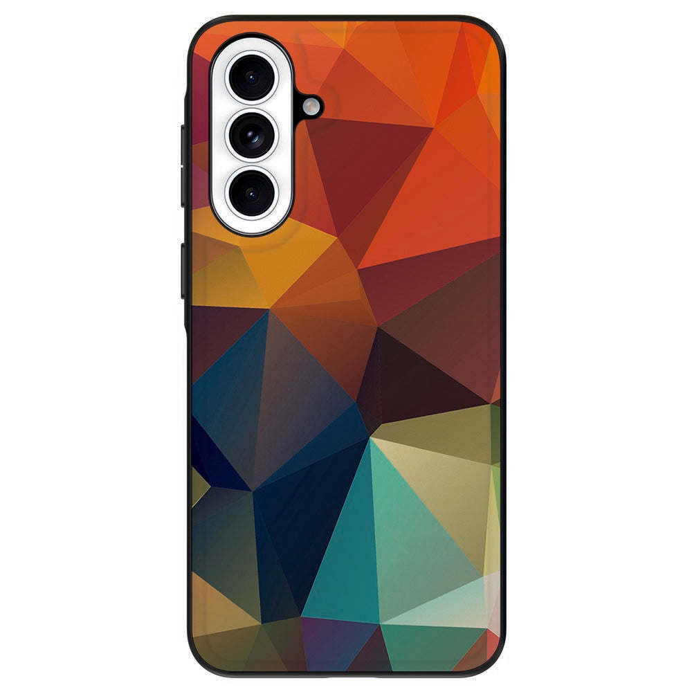 Samsung Galaxy A57 Backcover Hoesje Polygon Color geometrische print vooraanzicht.