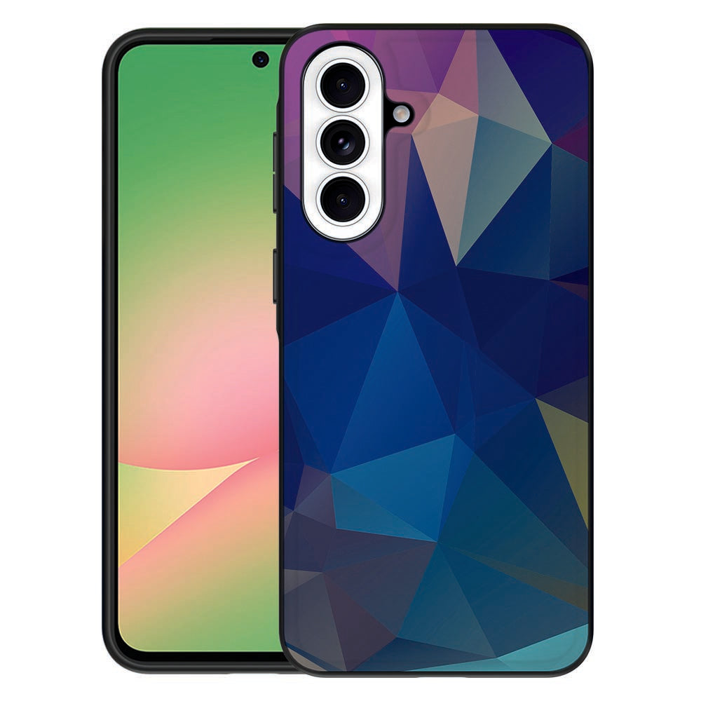 Samsung Galaxy A57 Backcover Hoesje Polygon Dark Voorkant en achterkant afbeelding.