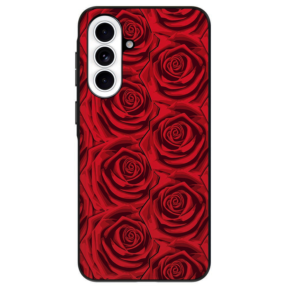 Samsung Galaxy A57 Red Roses Telefoonhoesje rozenmotief achteraanzicht.