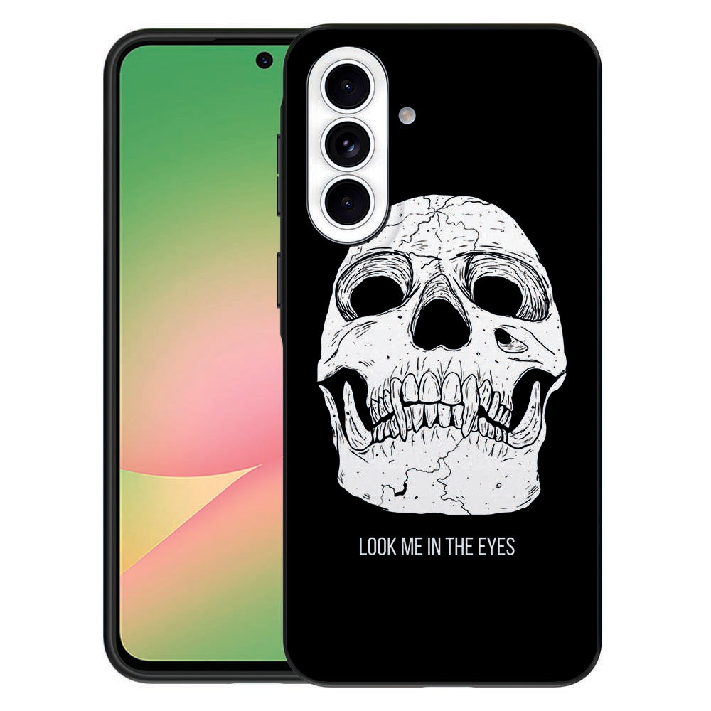 Samsung Galaxy A57 TPU Hoesje Skull Eyes Back Cover Skull Design Vooraanzicht.