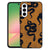 Samsung Galaxy A57 TPU Hoesje Snakes bruine achtergrond donkerblauwe slangen vooraanzicht.