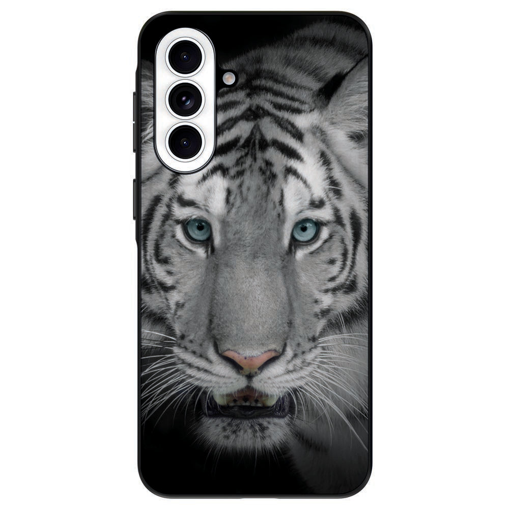 Samsung Galaxy A57 Beschermhoes Tijger Tijgerprint Vooraanzicht.
