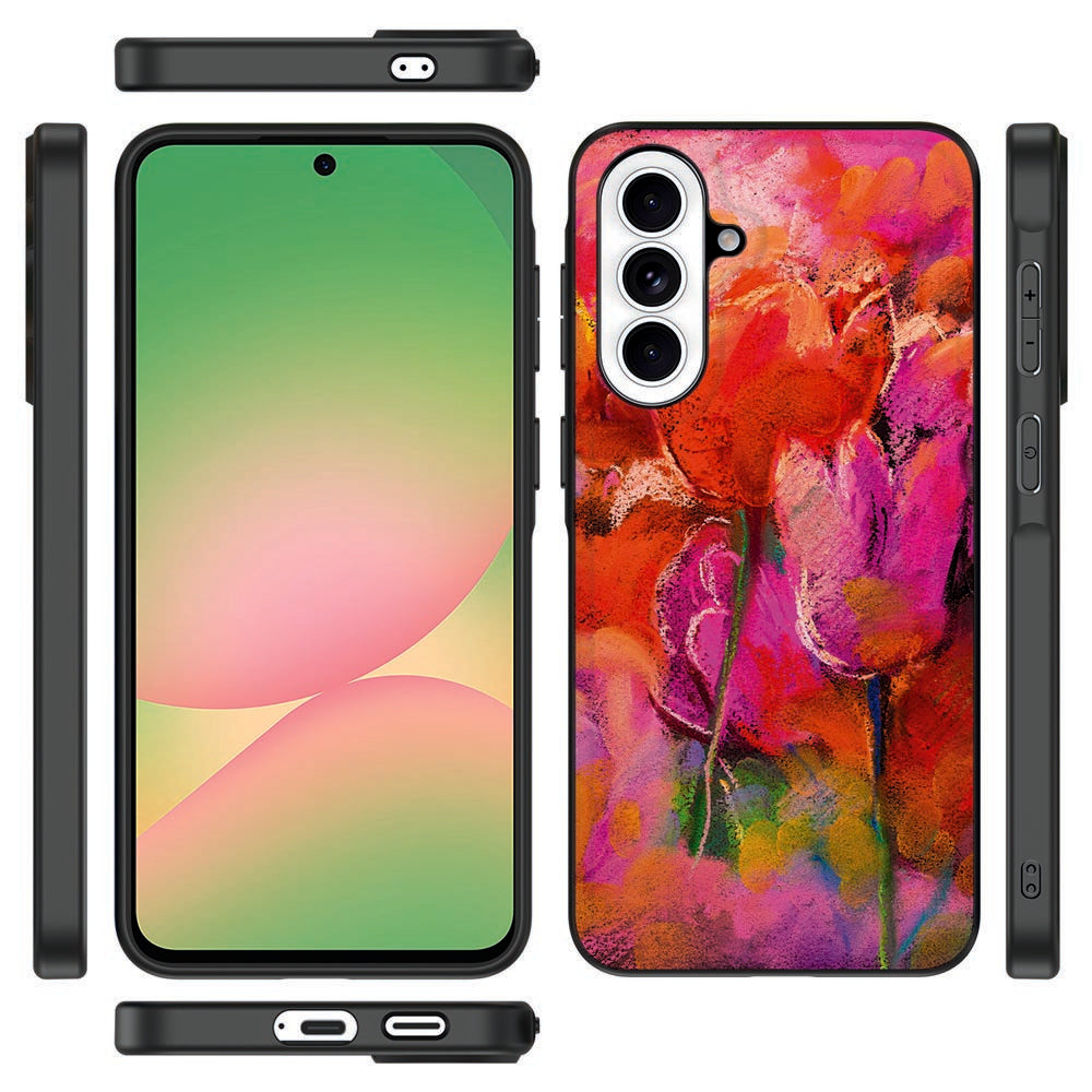 Samsung Galaxy A57 Tulips Beschermhoes Tulips-print voor- en zijkant.