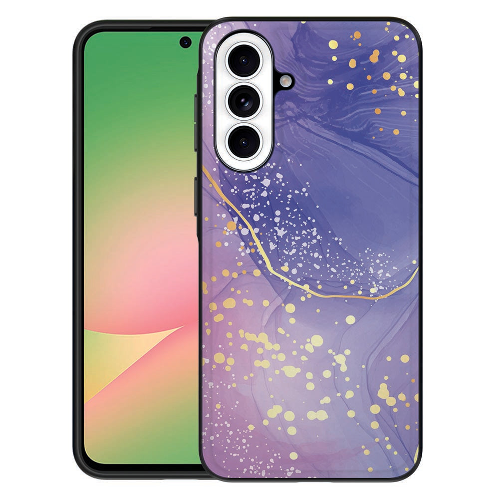 Samsung Galaxy A57 Watercolor Paars Backcover Hoesje Aanzicht detail.