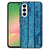Samsung Galaxy A57 Wood Blue TPU Hoesje houtachtige print achterzijde.
