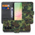 Samsung Galaxy A57 Portemonnee Hoesje Camouflage Leger binnenkant achterkant schuin aanzicht.