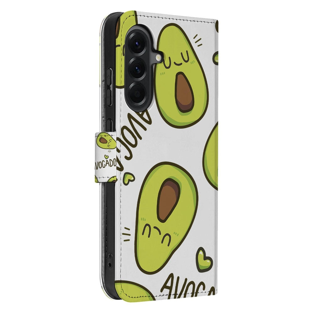 Samsung Galaxy A57 Book Case Avocado Singing Groen Vooraanzicht.