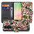 Bookcase Samsung Galaxy A57 Paars Wit Bloemen Vooraanzicht Binnenkant.