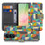 Samsung Galaxy A57 Book Case Hoesje Funky Retro Voor- en achteraanzicht kleurrijke geometrische print.