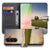 Samsung Galaxy A57 Telefoonhoesje Koeienprint boekhoesje met open binnenkant en koeienprint op schuin aanzicht.