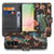 Samsung Galaxy A57 Bookcase Hoesje Pauw Bloemen Print Voor- en achteraanzicht.