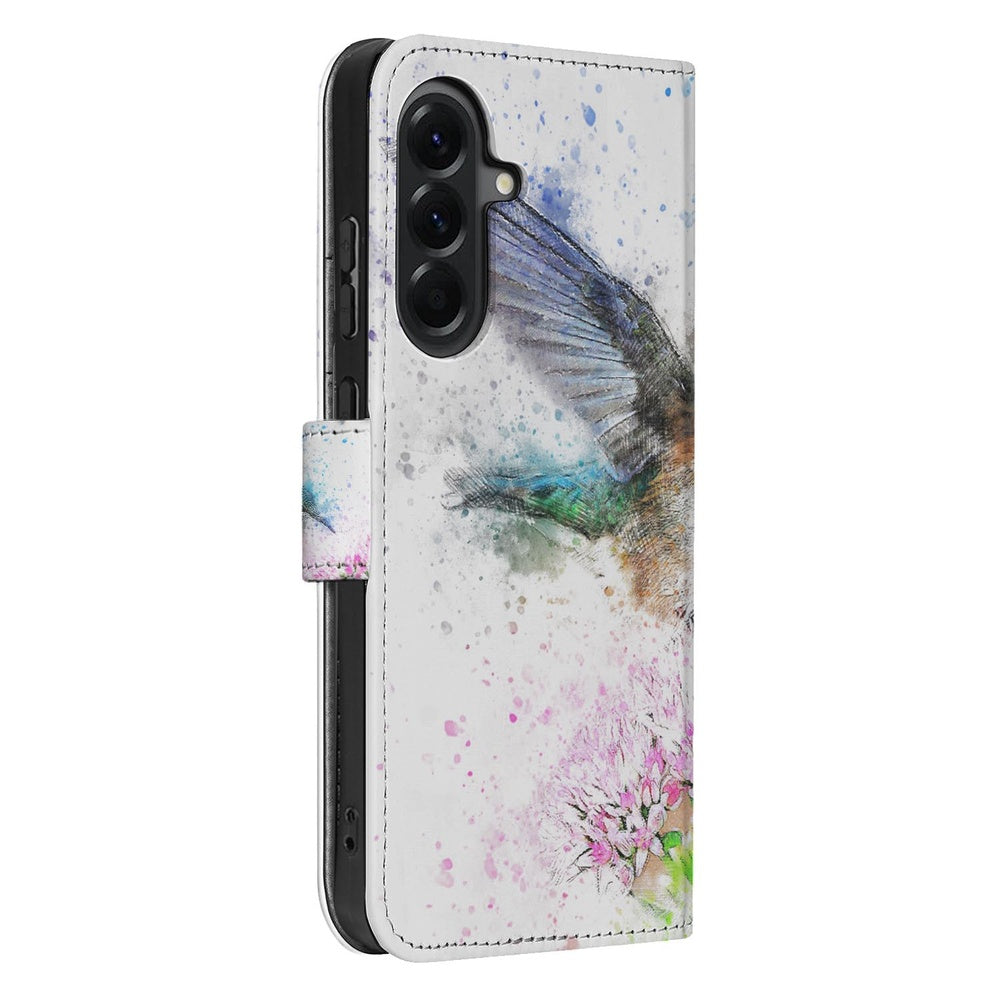 Samsung Galaxy A57 Portemonnee Hoesje Vogel Print Vooraanzicht.